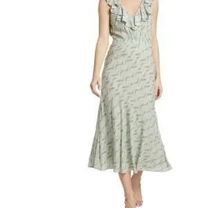 slim fit dress slacks Paige Anessa Longsleeve Dress in Green